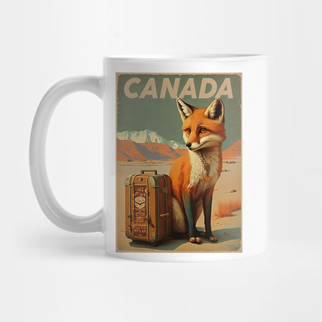 Canada Fox Vintage Travel Art Poster by OldTravelArt